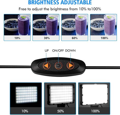 طقم إضاءة التصوير الفوتوغرافي المحمول من سلو دولفين LED 5600K USB 66 LED مع حامل ثلاثي قابل للتعديل/4 فلاتر ألوان لأعلى الطاولة/صورة المنتج على اليوتيوب صورة تصوير ستوديو تصوير (2 قطعة) in Kuwait