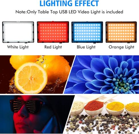 طقم إضاءة التصوير الفوتوغرافي المحمول من سلو دولفين LED 5600K USB 66 LED مع حامل ثلاثي قابل للتعديل/4 فلاتر ألوان لأعلى الطاولة/صورة المنتج على اليوتيوب صورة تصوير ستوديو تصوير (2 قطعة) in Kuwait