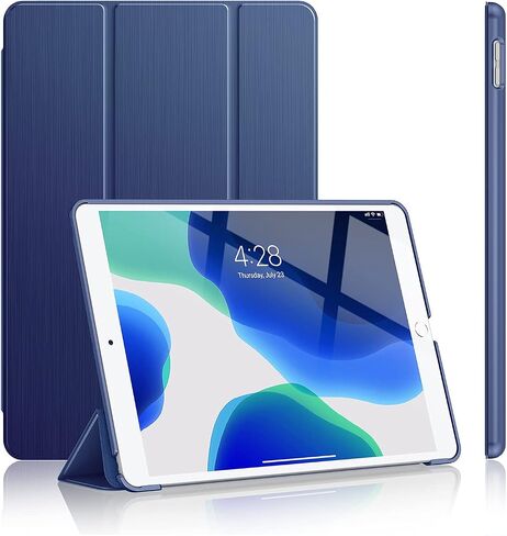 Soke Case for iPad 9th/8th/7th Generation 2021/2020/2019, [Slim Trifold Stand + Auto Wake/Sleep], Premium Protective Hard PC Back Cover for Apple iPad 10.2 Inch (Navy) in Saudi Arabia
