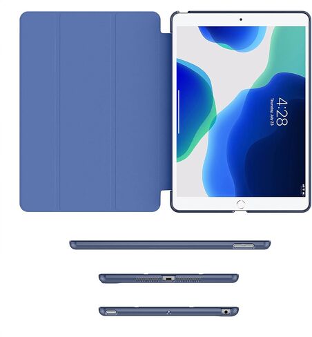 Soke Case for iPad 9th/8th/7th Generation 2021/2020/2019, [Slim Trifold Stand + Auto Wake/Sleep], Premium Protective Hard PC Back Cover for Apple iPad 10.2 Inch (Navy) in Saudi Arabia