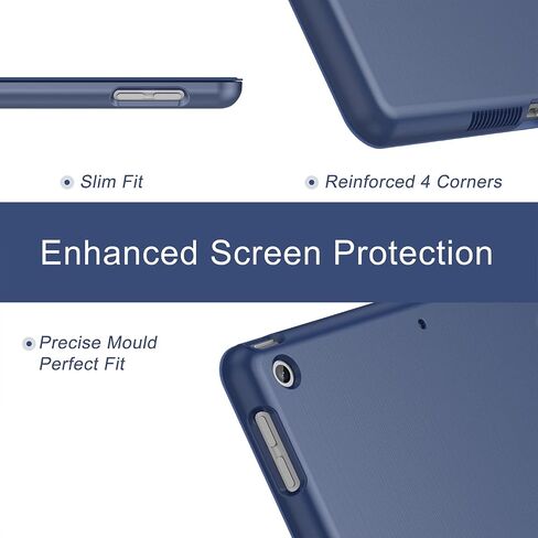 Soke Case for iPad 9th/8th/7th Generation 2021/2020/2019, [Slim Trifold Stand + Auto Wake/Sleep], Premium Protective Hard PC Back Cover for Apple iPad 10.2 Inch (Navy) in Saudi Arabia