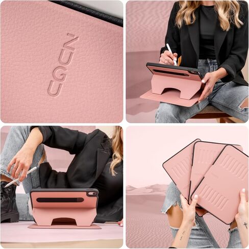ZUGU Case for iPad 10th/11th Generation (A16) 10.9 inch 2022/2025 [Black] | Ultra Slim Protective Cover, Apple Pencil Holder, Convenient 8-Angle Magnetic Stand, Auto Sleep/Wake Function in Saudi Arabia