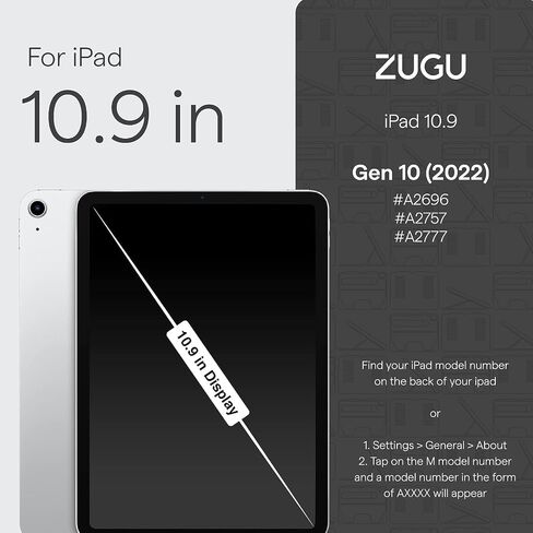 ZUGU Case for iPad 10th/11th Generation (A16) 10.9 inch 2022/2025 [Black] | Ultra Slim Protective Cover, Apple Pencil Holder, Convenient 8-Angle Magnetic Stand, Auto Sleep/Wake Function in Saudi Arabia