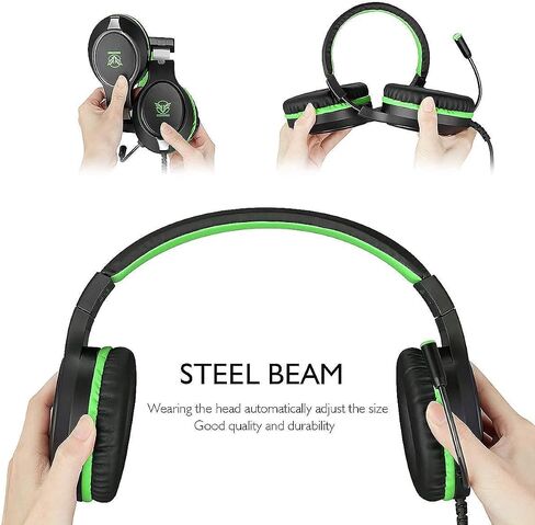 Masacegon Gaming Headset for PC,Gaming Headphone Compatible with Xboxone,PS4,Nintendo Switch,3.5mm Over-Ear Headphones with Noise Canceling Feature in Kuwait