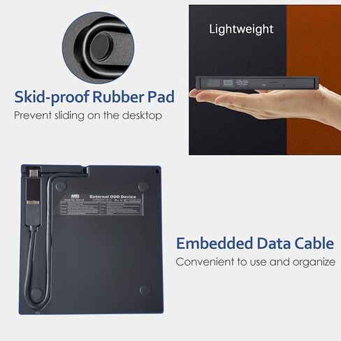 محرك أقراص DVD RW خارجي MTG بمنفذ USB 3.0 من النوع C. مشغل USB C Superdrive Burner محمول وكاتب CD DVD +/- RW، متوافق مع Windows 10 8 7 XP Vista Mac OS Linux لأجهزة الكمبيوتر المحمول Mac Pro Air iMac in Kuwait