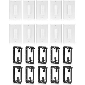 ANONION 10 Pack Single Gang Low Voltage Mounting Bracket Device for Telephone Wires Network Cables HDMI Coaxial Speaker Cables 10 Mounting Bracket