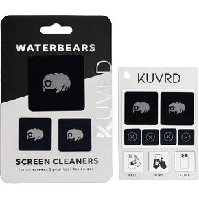 KUVRD Waterbear - Electronic Screen Cleaner Pads, 4-Pack (4 Patch Sets) | Compact stick-on microfiber patch cleans phone camera lenses, car screens, viewfinders, and eyeglasses in Kuwait