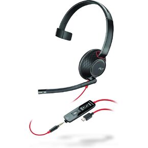 Blackwire 5210 USB-C Headset (Plantronics) - Wired, Single Ear (Monaural) Computer Headset with Boom Mic - USB-C, 3.5 mm to connect to your PC, Mac, Tablet and/or Cell Phone in Saudi Arabia
