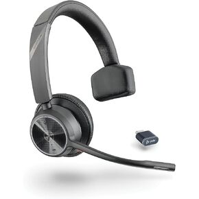 Poly Voyager 4310 UC Wireless Headset (Plantronics) - Single-Ear Bluetooth Headset w/Noise-Canceling Boom Mic - Connect PC/Mac/Mobile via Bluetooth - Works w/Teams (Certified), Zoom - Amazon Exclusive