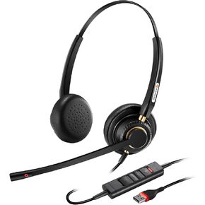 Arama USB Headset with Microphone for PC, Computer Laptop Headphones with Noise Cancelling Mic & Audio Controls for Home Office Business Skype UC Webinar Zoom in Kuwait