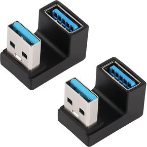 QIANRENON U-Shape USB 3.1 Adapter 180 Degree USB A Male to Female Coupler Connector 10Gbps USB Type A Support Data Transfer Connector Converter OTG for PC Laptop Power Bank 2Pcs in Kuwait