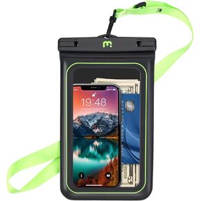 MYBAT PRO IPX8 Waterproof Phone Pouch (1 Pack XL Size + 1 Pack Regular Size), Cell Phone Dry Bag with Detachable Lanyard, Universal Floating Waterproof Phone Case for iPhone 15 Pro Max/14/S24 - Black
