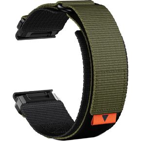 Abanen Rugged Nylon Quick Fit 22mm Watch Bands for Garmin Fenix 7 / Fenix 6 / Instinct 2 / Fenix 5 / EPIX 2, Adjustable Weave Ballistic Nylon Webbing Wrist Band for Forerunner 955/965, MARQ