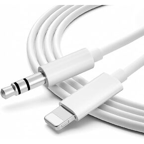 [معتمد من ابل] سلك AUX لايفون من ميكس فلاي لستيريو السيارة، كيبل صوت لايتنينج الى 3.5 ملم AUX متوافق مع ايفون 14/13/12/11/XS/X، ستيريو منزلي/سماعة راس، يدعم جميع اصدارات iOS - 3.3 قدم (ابيض) in Kuwait