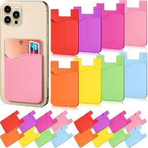 Frienda 24 Pcs Phone Card Holder Adhesive Silicone Wallet, Lovely Color | Stick-on Cellphone Credit Card Holder, Back of Phone Sleeve Bulk, Stick on Cellphone Cases, Compatible with Most Smartphone in Saudi Arabia
