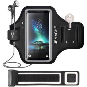 Galaxy S10+ S9+ S8+ Armband, JEMACHE Gym Running Workouts Arm Band for Samsung Galaxy S10 Plus/S9 Plus/S8 Plus with Key Holder (Purple)