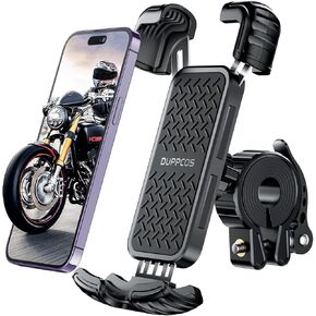 DUPPCOS Motorcycle Phone Mount, Bike Phone Holder Mount, Bike Phone Holder, Upgrade Adjustable Bicycle Phone Mount, Cell Phone Clamp for iPhone 14 Pro Max / 13/12, Galaxy S10 and More 4.7-6.8" Phone in Kuwait