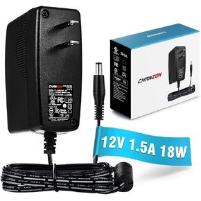 Chanzon 12V 1.5A UL Listed 18W AC DC Switching Power Supply Adapter (Input 100-240V, Output 12 Volt 1.5 Amp) Wall Wart Transformer Charger for DC12V CCTV Security Camera (6Ft Cord, 18 Watt Max)