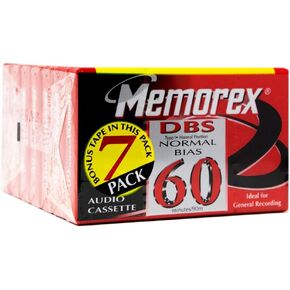 Memorex Audio Tapes (60 Minutes, Black, Cassette) Pack of 7 in Saudi Arabia