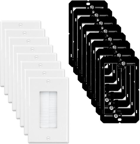 iwillink 4-Pack Brush Wall Plate with Low Voltage Mounting Bracket, White in Saudi Arabia