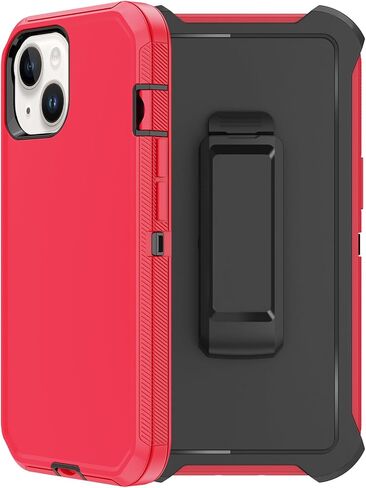 حافظة لهاتف iPhone 12 Mini مع حافظة مشبك حزام، واقي شاشة 2X، غطاء واقٍ متين مقاوم للصدمات والسقوط من الدرجة العسكرية بالكامل لهاتف iPhone 12 Mini (أسود وأزرق) in Kuwait