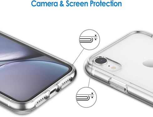JETech Case for iPhone XR 6.1-Inch, Non-Yellowing Shockproof Phone Bumper Cover, Anti-Scratch Clear Back (Clear) in Kuwait
