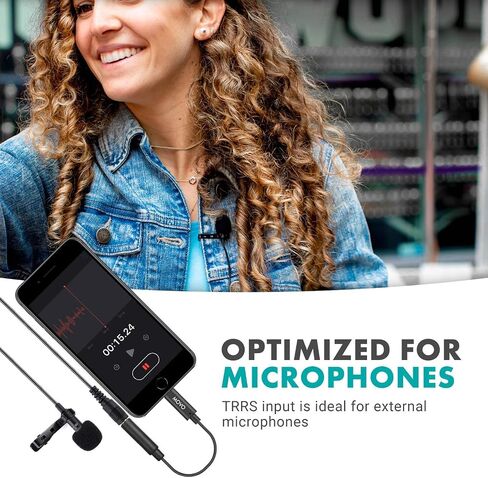 Movo IMA-1 Female 3.5mm TRRS Microphone Adapter Cable to Lightning Connector Dongle Compatible with Apple iPhone, iPad Smartphones and Tablets - Optimized for Microphones/Pro Audio in Saudi Arabia