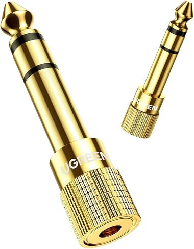 UGREEN 6.35mm 1/4 Male to 3.5mm 1/8 Female Stereo Headphone Adapter Audio Jack Plug Gold Plated for Speaker Headphone Guitar Digital Piano Amp, 2 Pack in Saudi Arabia