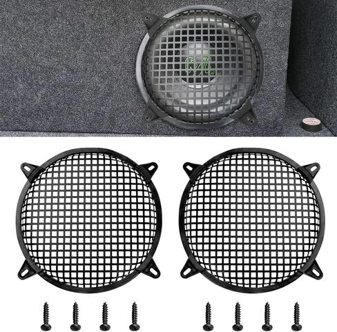 12" Speaker Grill Cover: Car Audio Speaker Grill Cover, Subwoofer Metal Mesh-Waffle Grill Cover Protector with Rubber Frame(Pack of 2) in Saudi Arabia