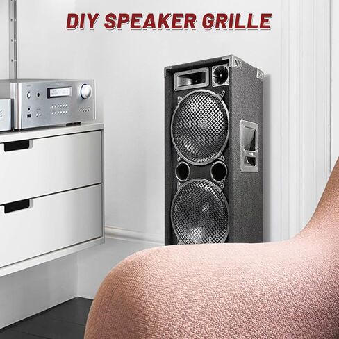 12" Speaker Grill Cover: Car Audio Speaker Grill Cover, Subwoofer Metal Mesh-Waffle Grill Cover Protector with Rubber Frame(Pack of 2) in Saudi Arabia