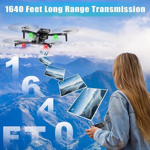 طائرة بدون طيار مع كاميرا 4K RC كوادكوبتر للبالغين، نقل فيديو طويل المدى بطول 1640 قدمًا، محور ثلاثي المحاور، 46 دقيقة وقت الطيران GPS العودة التلقائية ومتابعتي، طيران دائري، طيران نقطة الطريق، تثبيت الارتفاع in Kuwait