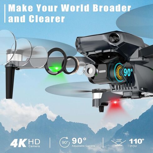 طائرة بدون طيار مع كاميرا 4K RC كوادكوبتر للبالغين، نقل فيديو طويل المدى بطول 1640 قدمًا، محور ثلاثي المحاور، 46 دقيقة وقت الطيران GPS العودة التلقائية ومتابعتي، طيران دائري، طيران نقطة الطريق، تثبيت الارتفاع in Kuwait