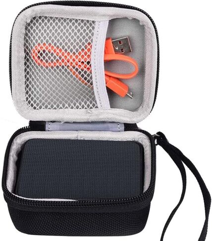 Case Compatible for JBL GO 2/ for JBL GO Portable Bluetooth Waterproof Speaker, Travel Storage Bag Holder Fits for USB Cable and Charger. (Speaker and Accessories not Includes)-Black in Saudi Arabia