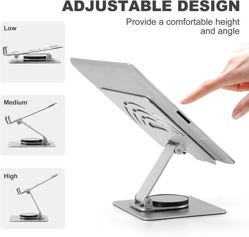 حامل كمبيوتر لوحي أكريليك AJIAAIONE، حامل iPad، قاعدة دوارة 360 درجة، حامل كمبيوتر لوحي قابل للطي وقابل للتعديل، حامل كمبيوتر لوحي للمكتب، متوافق مع أجهزة iPad Pro Air Mini من 4 إلى 12.9 بوصة in Kuwait