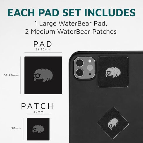 KUVRD Waterbear - Electronic Screen Cleaner Pads, 4-Pack (4 Patch Sets) | Compact stick-on microfiber patch cleans phone camera lenses, car screens, viewfinders, and eyeglasses in Kuwait