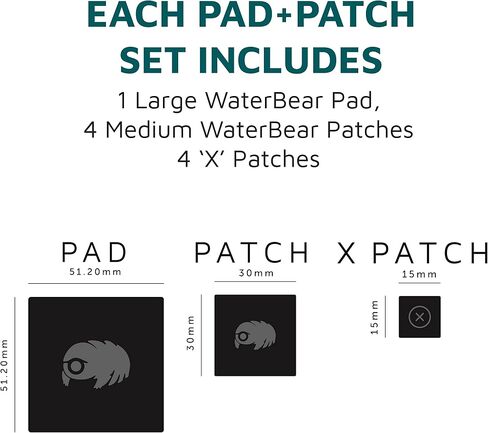 KUVRD Waterbear - Electronic Screen Cleaner Pads, 4-Pack (4 Patch Sets) | Compact stick-on microfiber patch cleans phone camera lenses, car screens, viewfinders, and eyeglasses in Kuwait