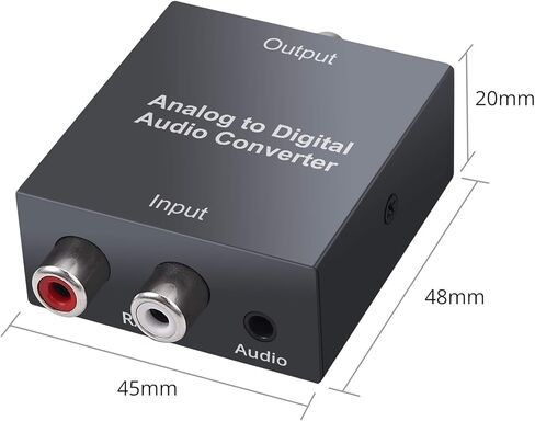 محول الصوت التناظري إلى الرقمي PROZOR ADC R/L RCA 3.5 مم AUX إلى محول الصوت البصري الرقمي المحوري Toslink مع كابل بصري لمشغل Blu-ray HD DVD AV Amp in Kuwait