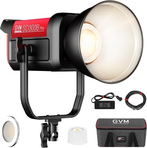 GVM Photography Lighting 300W Bi-Color Studio Lights with 45°Standard Reflector 65700Lux@1m CCT 2700~6800K 12Lighting Scenes App Control LED Video Light in Kuwait