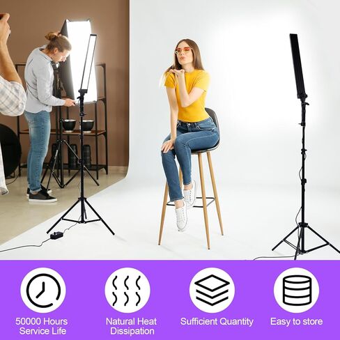 مجموعة عصا إضاءة الفيديو LED المكونة من 4 قطع من Kanayu، مصابيح تصوير فوتوغرافي قابلة للتعديل مع حامل ثلاثي القوائم 22-63 و9 مرشحات ألوان 5500K 90 خرزة لالتقاط الصور الفوتوغرافية، أضواء استوديو محمولة للبث المباشر CRI 80+ in Saudi Arabia