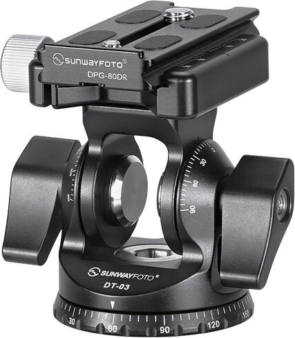 Sunwayfoto DT-03S Arca Compatible 2 Way Tilt Head + 60mm QR Plate for Tripod/Monopod in Kuwait