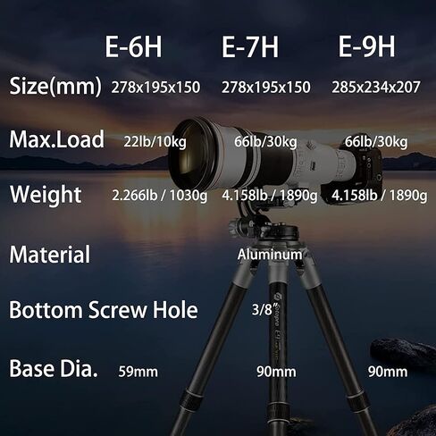 رأس Fotopro E-6H Gimbal، رأس Gimbal، رأس عدسة كبيرة، رأس تصوير الحياة البرية، رأس التصوير الرياضي، رأس التصوير الفلكي in Kuwait