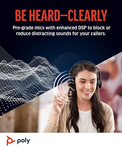 سماعة الرأس اللاسلكية Poly Voyager Focus UC للكمبيوتر وحامل الشحن (Plantronics) - إلغاء الضوضاء النشط (ANC) - توصيل الكمبيوتر الشخصي/Mac/الهاتف المحمول عبر البلوتوث - تعمل مع فرق (معتمدة)، Zoom-Amazon حصريًا in Kuwait