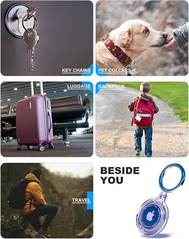 حامل بطاقات هوائية مكون من 4 قطع، سلسلة مفاتيح لعلامات هوائية مضادة للماء لكامل الجسم ومضادة للخدش لطوق الكلب والقطط والأمتعة ومفاتيح السيارة (4 ألوان) in Kuwait
