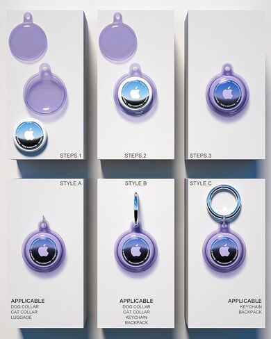 حامل بطاقات هوائية مكون من 4 قطع، سلسلة مفاتيح لعلامات هوائية مضادة للماء لكامل الجسم ومضادة للخدش لطوق الكلب والقطط والأمتعة ومفاتيح السيارة (4 ألوان) in Kuwait