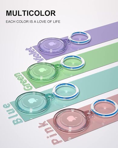 حامل بطاقات هوائية مكون من 4 قطع، سلسلة مفاتيح لعلامات هوائية مضادة للماء لكامل الجسم ومضادة للخدش لطوق الكلب والقطط والأمتعة ومفاتيح السيارة (4 ألوان) in Kuwait