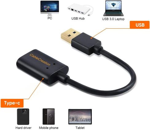 CableCreation 3-Pack USB C to USB Adapter, USB 3.1 5Gbps to USB C Adapter in Kuwait