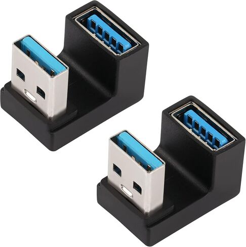 QIANRENON U-Shape USB 3.1 Adapter 180 Degree USB A Male to Female Coupler Connector 10Gbps USB Type A Support Data Transfer Connector Converter OTG for PC Laptop Power Bank 2Pcs in Saudi Arabia
