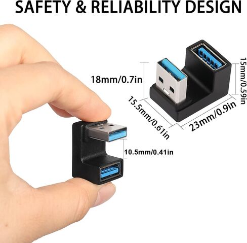 QIANRENON U-Shape USB 3.1 Adapter 180 Degree USB A Male to Female Coupler Connector 10Gbps USB Type A Support Data Transfer Connector Converter OTG for PC Laptop Power Bank 2Pcs in Saudi Arabia