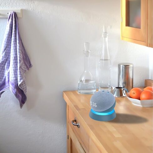 Table Stand for Echo Dot 5th Generation, C YECEN Desktop Holder Mount for Echo Dot 5th & 4th Gen, Base Bracket with Light Guide and with Built-in Cable Management,Twilight Blue in Kuwait