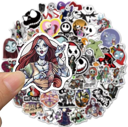 ملصقات نايتمير بيفور كريسماس 50 قطعة، ملصقات لطيفة من الفينيل مقاومة للماء للابتوب وزجاجات المياه والجيتار ولوح التزلج للمراهقين in Kuwait